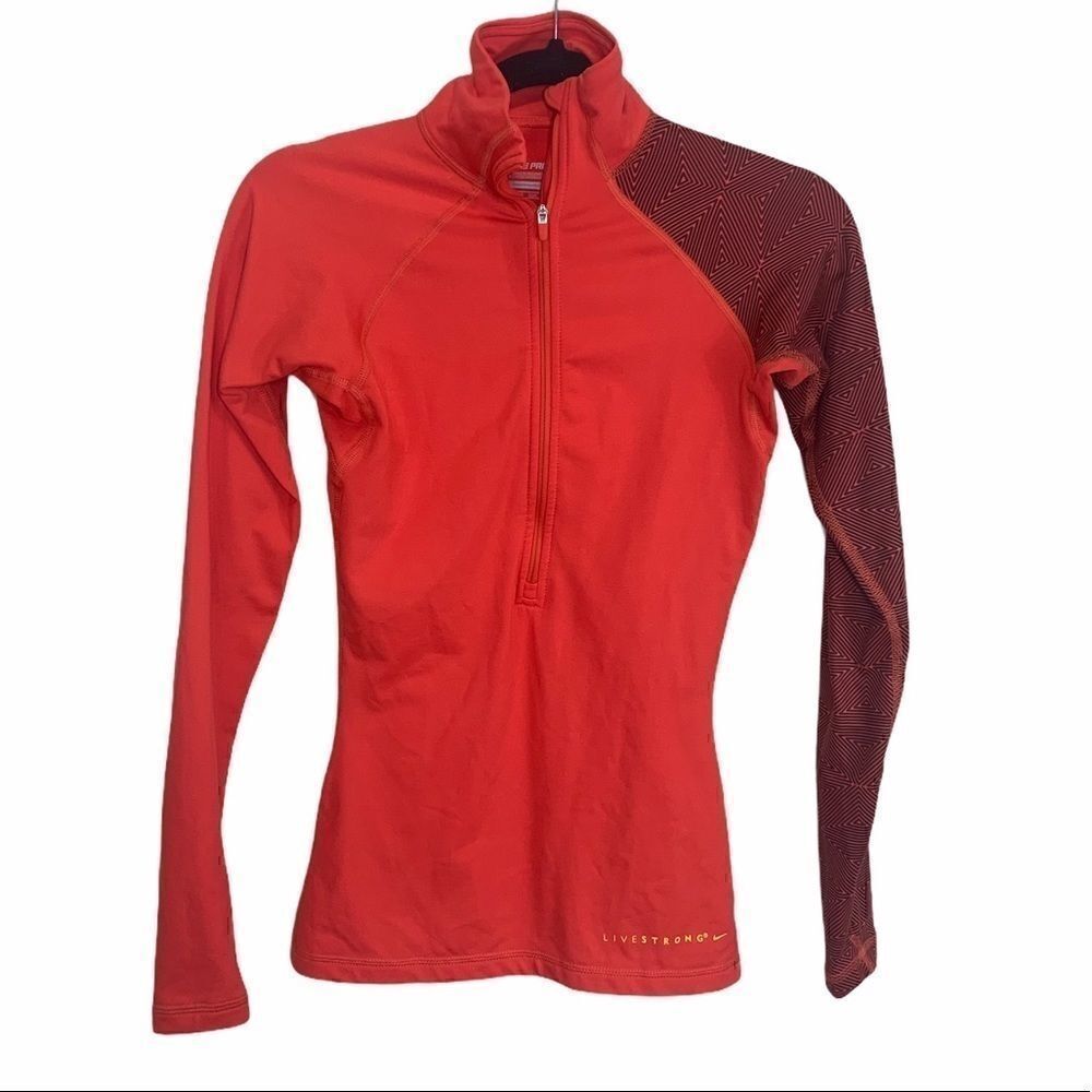 Nike livestrong red asymmetric half zip XS B1